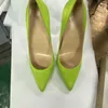 Sapatos de vestido Verde Mulheres Cetim Pointy Toe 8cm 10cm 12cm Salto Alto Casamento Bridemaids Elegante Stiletto Bombas Plus Size