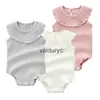 Set gemelli abiti da bambino abbigliamento estivo per bambini neonati ragazzi body solido tuta senza maniche tute da gioco vestiti da tuta 0-12m H240508