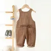 Hosen 9m-36m Baby Boy Girl Hosen Cord-Jumpall für Baby Casual Spring Kleinkinder Overalls Girls Casual Playsuit Hosen für Jungen H240514