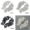 zsbszc 5 Mirror pairs white black colorful Flower Floral Lace Fabric Sewing Trim Wedding Dress Applique Lace patch DA104 240116