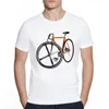 Mäns T-skjortor Fixade Gear Bicycle Cyclist Målning Artist T-shirt Vintage Style Casual Art Men T-shirts Old-School Short-Sleeve