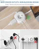 Prise de câble d'alimentation LENCENT Power Strip Cube avec 4 prises AC + 2 QC3.0 USB + 1 PD20W Type C 2M/3M Câble tressé Multiprise avec interrupteur pour la maison YQ240117