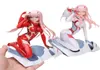15 cm Anime Darling in de FRANXX Figuur Nul Twee 02 RedWhite Kleding Meisjes PVC Actiefiguren Speelgoed Collectible Model 240308