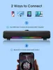 Alto-falantes portáteis ONIKUMA L16 Usb Powered Long Soundbar Speaker Led Ambient Light Rgb Speaker Bar Stereo Surround Sem fio Bluetooth compatível J240117