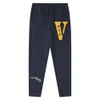 2024 VLONES FUJIWARA HIROSHI CO-BRANDED LIGHTNING SWEATPANTS FRIENDS TERRY CARICOR PANTS春/夏の弾性ズボン