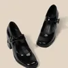 Geklede schoenen Britse stijl Mary Jane Vrouwelijke retro hoge hakken Vierkante kop Lichtgewicht comfortabele pumps Salto Alto Feminino