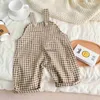 Pullover Baby Plaid Salms Boys Girls Corduroy Strap Pants فضفاضة سراويل Ldren الرضع طفل عارض