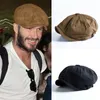 Basker retro brittisk stil sboy cap män bomull ascot caps khaki manlig vår sommar vintage märke åttkantig lägenhet