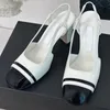 Yüksek kaliteli çocuk süet deri kadın yüksek topuk sandalet pist seksi patchwork slingback kayma 2024 bahar yaz kadın tasarımcı tıknaz topuk elbise sıcak sandaletler