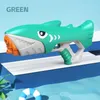 Sand Play Water Fun New Summer Children Toy Cartoon Shark Electric Continuous Water Gun Outdoor Beach Pool Swimming Fight Toy Gift for Boys Girls