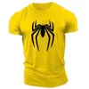 Verão casual esportes moda 2d impresso aranha adulto tripulação pescoço manga curta grande tamanho masculino camiseta solta secagem rápida confortável 240116