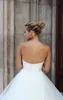 Sweetheart Ruffles Tulle Ball Gown Plus Size Court Train Wedding Dresses With Detachable Straps