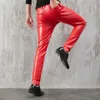 Men's Leather Pants Skinny Fit Stretch Fashion PU Leather Trousers Nightclub Party Dance Pants Thin 240117