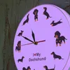 Wandklokken Leuke Doxie Cartoon Stijl Teckel Klok Hondenras Uurwerk Worst Modern Horloge Met Zeggen Ik Hou Van