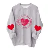 Felpe con cappuccio da donna Maglione di San Valentino Maglietta da donna con stampa amore carino Vestibilità ampia Manica lunga Girocollo Pullover Top da donna Taglia 4x By