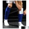 Chaussettes de sport Plus Élasticité Taille Football Shin Hommes Gardes Adts Jambe Enfants ER Veau Manches Sport Football Pads Kicking Ball Protection Dro Dhm41