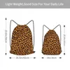 Borse per la spesa Zaino con coulisse in pelle di animale con stampa leopardata Uomo Palestra Allenamento Fitness Borsa sportiva in bundle Yoga per le donne