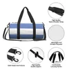 Sacos ao ar livre azul e branco listra esportes moda treinamento ginásio saco grande capacidade bonito bolsas masculino feminino design oxford fitness