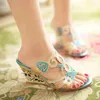 Slippers String Bead Shoes Woman 2024 Summer Heeled Mules Glitter Slides On A Wedge Big Size Pantofle High Fretwork Jelly Cr