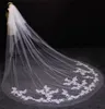 Two Layers Cut Edge Lace Appliques Blusher Cover Face 2 Tiers Wedding Veil With Comb Cathedral Bridal Veils2443466