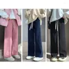 Pantalons pour femmes femmes longues automne hiver taille élastique droite jambe large 2024 décontracté pantalon femme