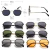 Sunglasses SHAUNA Polygon Square Women Luxury Fashion Brand Designer Silver Mirror Shades UV400 Men Metal Frame Sun Glasses