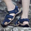 Mixidelai sapatos masculinos de couro genuíno verão tamanho grande sandálias masculinas sandálias de moda chinelos tamanho grande 38-47 240116