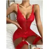 Indumenti da notte da donna Indumenti da notte da donna Taglie forti Lingerie Y Abito da notte in pizzo da donna Babydoll Biancheria intima erotica Giarrettiera Costume a rete Tran Dh0Vl