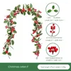 Decorative Flowers Wall Hanging Christmas Rattan Perfect Decoration Red Fruit Simulated Artificial Plants Simulation