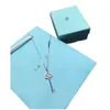 Tiff Halskette Designer Frauen Top Qualität mit Original Box T S925 Silber Schmuck Temperament Schlüssel Halskette weibliche Schlüsselbein Kette Geschenk für beste Freundin Freundin