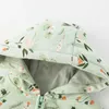 Зеленая куртка Little maven для маленьких девочек, пальто, милая толстовка с хлопковыми цветами и цветами, модные топы для детей 2–7 лет, 240116