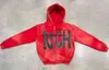 Sweats à capuche pour hommes Sweatshirts Hip Hop Harajuku Sweat à capuche rouge Lettre Sweat à capuche imprimé Homme 2023 Street Zip Sweat à capuche Gothique Harajuku Mode Couple Lâche Sweatshirtephemeralew