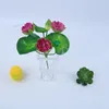 Decorative Flowers 7 Heads 30CM Lotus Leaves Flower Artificial Bouquet Set PU Fake Home Shop Decoration