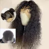 インディアンヘアディープウェーブレースフロントウィッグHDレース360 Glueless Human Hair Wig Pre Cut Cut Cut Curly Lace Front Wigs Synthetic for Women