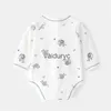 Sets Lawadka 0-12m Neugeborene Mädchen Jungen Jungen BodySuit Frühling Sommer Baumwolle Langarmes Infant Jumpsuit Print Kleinkind Kleidung für Jungen H240508