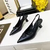 Party Sandals Women Summer Tops Shoes Patent Leather Chunky Dress Shoes Metal jewelry Pointed Party Dress Wedding shoes Square toe Sandals size 35-41 black white