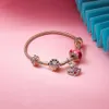 925 Sterling Silver Bracelets Butterfly Clasp Tbar Heart Moments Beads Snake Chain Friendship Bangles 240116