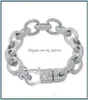 Link Chain Bracelets Jewelry Mens Luxury Zircon Street Fashion Exquisite 18K Gold Platinum Plated Geometric Hip Hop Radm1463471