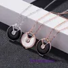 High quality Exquisite Carter jewellery Designer Necklace S925 silver plated 18k rose gold white Fritillaria chalcedony agate Frisbee With Original Box