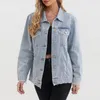 Vestes en Denim pour femmes, haut surdimensionné, manches longues amples et vieillies, à la mode européenne et américaine, OC467M81