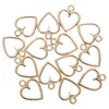 14*11mm Heart Heart Charms Diy Diy Jewelry Hehents Healents Alloy Hallow Love Neckleace Making Accessories KC Rose Gold Silver Bronze Color