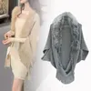 Sjaals Pluche Wraps Sjaal Breien Sjaal Met Gebreide Kwastje Nepbontkraag Winter Warm Luxe Elegant Vest Mantel Voor Vrouwen