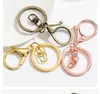 Keychains 5st/Lot Metal Hummer Clasp Hooks 35x65mm Keychain Swivel Split Key Ring Plated Gold DIY Jewelry Making Findings Supplies