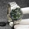 Relojes Conquest para hombre de 41 mm Movimiento mecánico automático Pulsera de acero inoxidable Bisel de cerámica Concas con marcas de vidrio Hardlex Hydroconquest Esfera verde SR6H