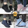 Boots Brand Men Winter Snow Boots أحذية رياضية جلدية مقاومة للماء أحذية دافئة للرجال في الهواء الطلق أحذية المشي لمسافات طويلة أحذية العمل EUR35-48