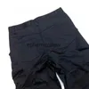 Pantalons pour hommes en nylon noir multi-poches fermeture éclair pantalons cargo hommes femmes adhésif pressé fermeture éclair pantalon droit pantalon éphémère