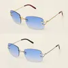 Luxus gafas de sol Metall Randlose Mode Sonnenbrillen Männer Fahren Gläser C Dekoration Hohe Qualität Designer 18K Gold Rahmen quadratische Sonnenbrille Frau Größe 61-21-140mm