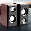 Portabla högtalare Trähögtalare 1 Par Classic Robust Audio System Wood Desktop Speakers for TV J240117