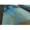 Carpets Ocean Blue Gradient Color Cobblestone Sculpture Rug