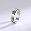 Anelli spinner in acciaio inossidabile da 6 mm Anello Fidget con stella lunare per le donne Anelli di ansia per alleviare lo stress Fidanzamento Promessa di matrimonio Band208g